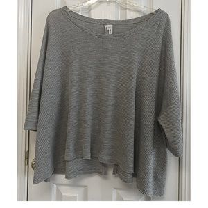Free People Gray Women Short Sleeve Open Back Top Small